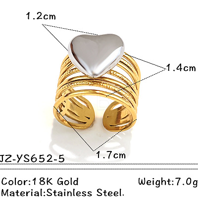 304 Stainless Steel Cuff Open Rings FS-WGD1193-05-1