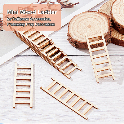 Mini Wood Ladder DJEW-WH0038-77-1