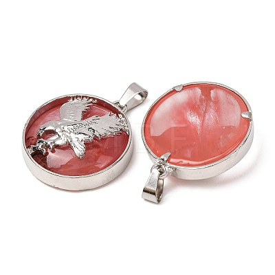 Cherry Quartz Glass Pendants GG-CBA040B-02P-01-1