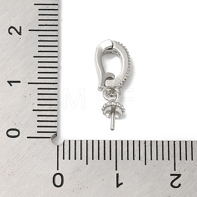 Rack Plating Brass Micro Pave Clear Cubic Zirconia Cup Peg Bails KK-A222-17P-1