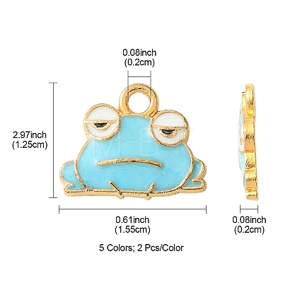 10Pcs 5 Styles Alloy Enamel Pendants FIND-FS0002-32-1