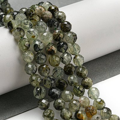 Natural Prehnite Beads Strands G-G457-8mm-03F-01-1