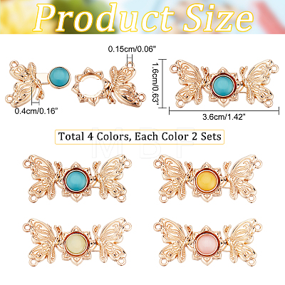  8 Sets 4 Colors Alloy Snap Lock Clasps FIND-NB0002-74-1