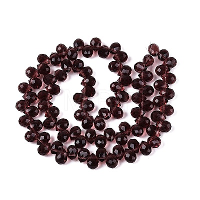 Transparent Glass Beads Strands GLAA-Q116-01A-B18-1