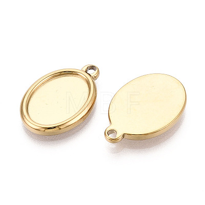 304 Stainless Steel Pendant Cabochon Settings STAS-T067-68G-1
