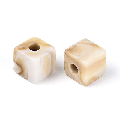 Two Tone Opaque Acrylic European Beads OACR-N157-06-1