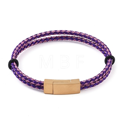 Stainless Steel Twist Rope Bangles BJEW-A009-09G-1