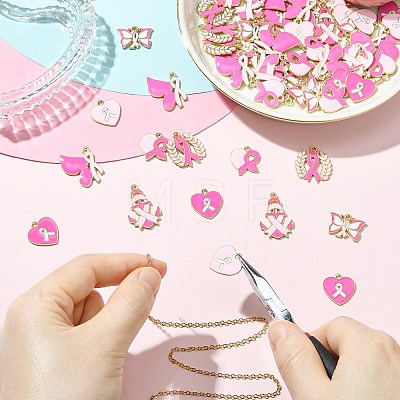 70Pcs 7 Styles Alloy Enamel Pendants FIND-CJ0007-41-1