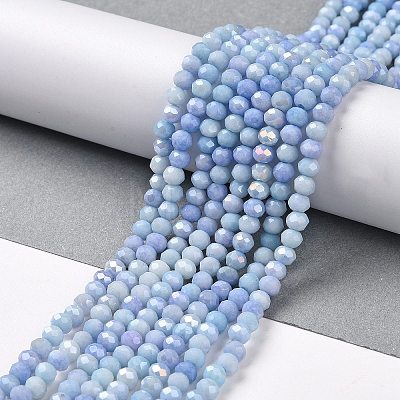 Faceted Electroplated Glass Beads Strands GLAA-C023-02-C16-1