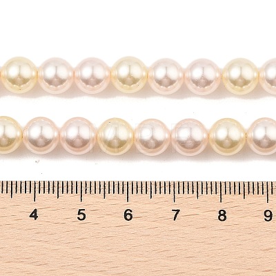 Baking Painted Pearlized Glass Pearl Round Bead Strands PEAR-H019-02C-07-1