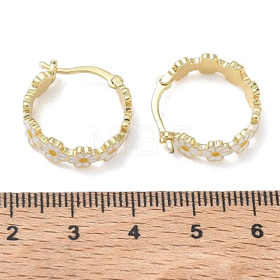 Brass Enamel Hoop Earrings for Women EJEW-A167-27B-01-1