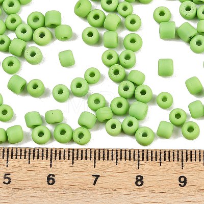 Frosted Opaque 6/0 Glass Seed Beads SEED-R029-4mm-A03-1
