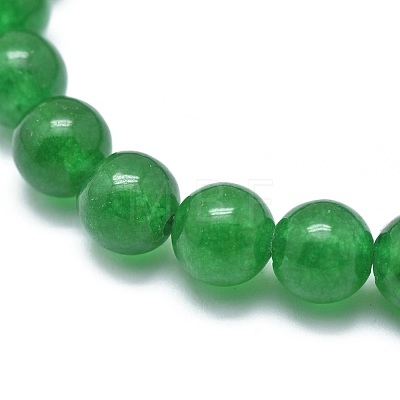 Natural Malaysia Jade(Dyed) Bead Stretch Bracelets BJEW-K212-C-013-1
