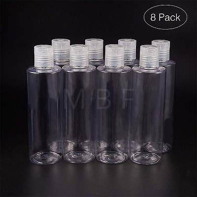 Transparent Flat Shoulder Plastic Press Cap Bottles MRMJ-BC0001-61-1