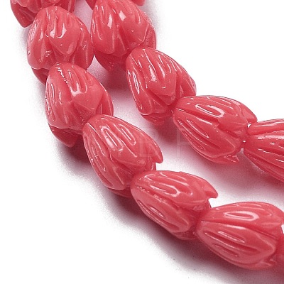 Synthetic Coral Beads Strands G-Q1007-01C-03-1