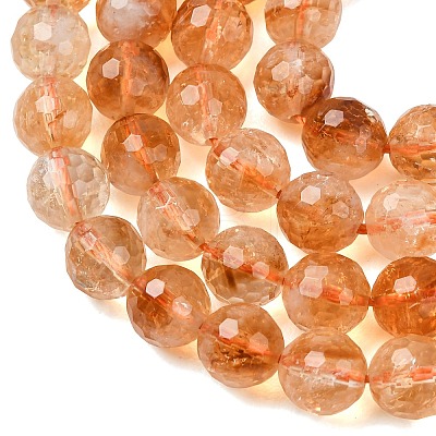 Natural Citrine Beads Strands GG-CBA59DD-C02-8mm-1