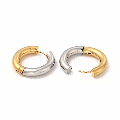 Two Tone 304 Stainless Steel Huggie Hoop Earrings for Women EJEW-C011-07F-1