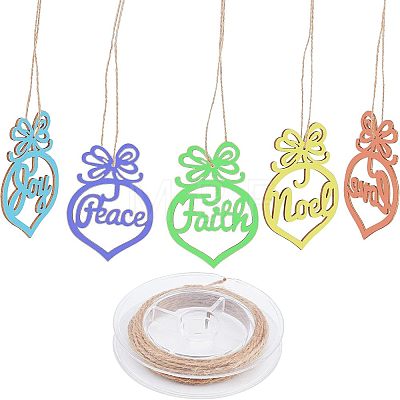 Wooden Pendant Decorations AJEW-NB0001-96-1