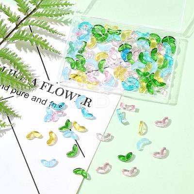 200Pcs Spray Painted Transparent Glass Beads GLAA-FS0002-54A-1