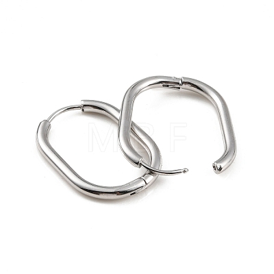 304 Stainless Steel Oval Hoop Earrings EJEW-M218-02C-P-1