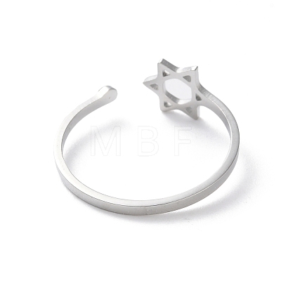 304 Stainless Steel With Rhinestone Open Rings for Women RJEW-S240-01P-1