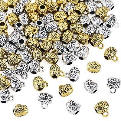 80Pcs 2 Colors Tibetan Style Alloy Tube Bails FIND-TAD0001-03-1