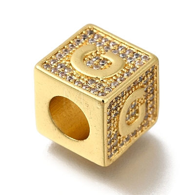Brass Cubic Zirconia Beads KK-Q818-01G-G-1