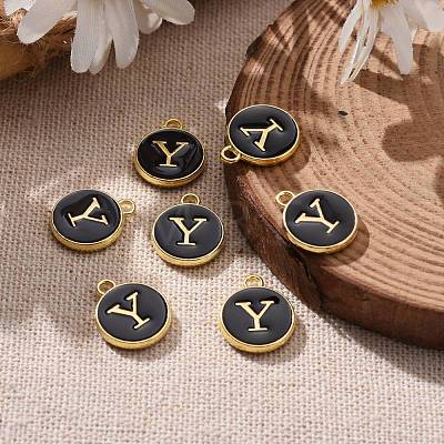 Golden Plated Alloy Charms X-ENAM-S118-02Y-1