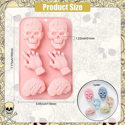 Skull Hand Brain Shaped Silicone Molds ST-CJ0043-058-1