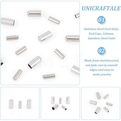 Unicraftale 304 Stainless Steel Cord Ends STAS-UN0011-82P-1