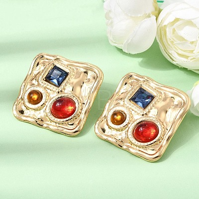 304 Stainless Steel Rhinestone Stud Earrings SA-CBAF6AD-26G-A-1