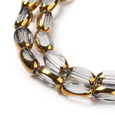 Electroplate Transparent Glass Beads Strands EGLA-Q127-A01-01A-1