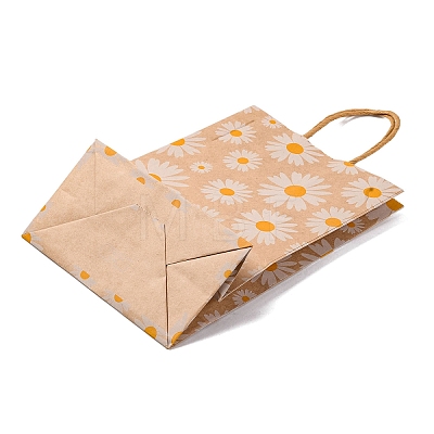 Daisy Flower Paper Gift Tote Bags ABAG-Q055-01A-1