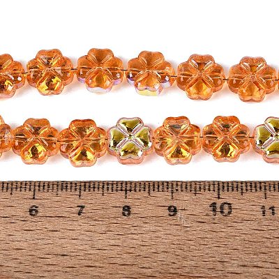 Baking Paint Electroplate Transparent Glass Beads Strands EGLA-Q136-04A-03-1