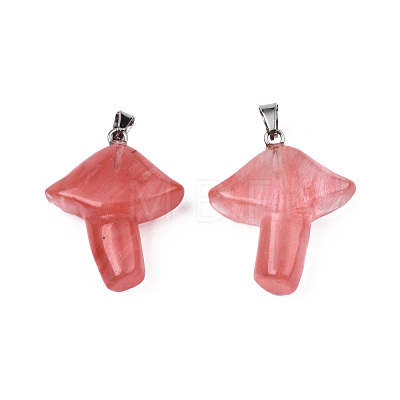 Cherry Quartz Glass Pendants G-R480-02N-1