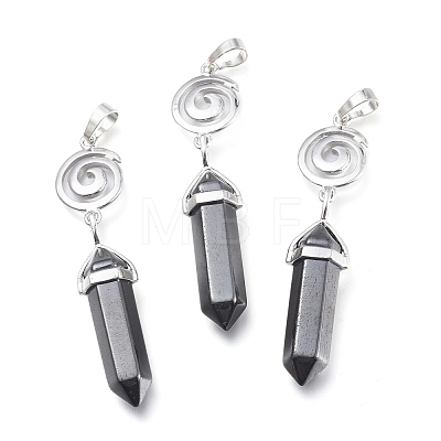 Synthetic Non-magnetic Hematite Pointed Big Pendants G-D0021-01P-14-1