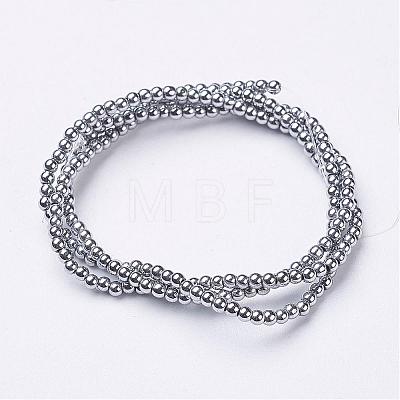 Non-magnetic Synthetic Hematite Beads Strands X-G-G094-2mm-1