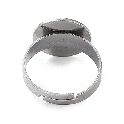 Adjustable 304 Stainless Steel Finger Rings Components STAS-F149-21P-E-1
