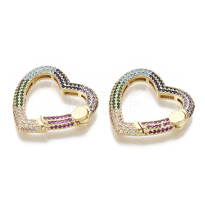 Brass Micro Pave Cubic Zirconia Spring Gate Rings ZIRC-S066-029-NF-1