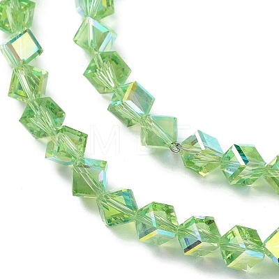 Electroplate Transparent Glass Beads Strands EGLA-K015-03A-1
