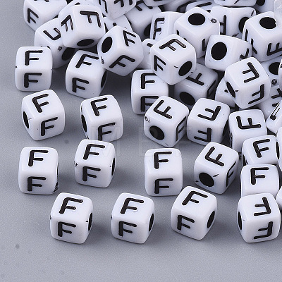 White Opaque Acrylic Beads LS-X-MACR-R869-02F-1