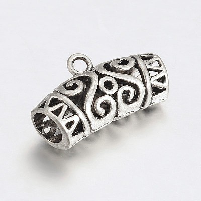 DIY Scarf Pendant Tibetan Style Alloy Tube Bails PALLOY-J504-06AS-1