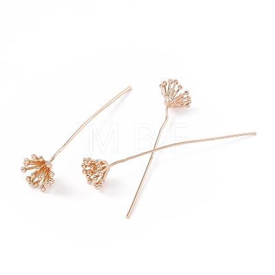 Brass Flower Head Pins KK-G413-03KCG-1
