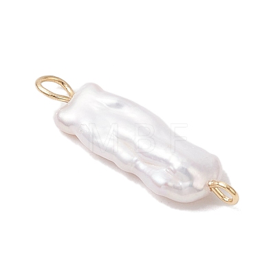 Natural Keshi Pearl Connector Charms PALLOY-JF04238-02-1