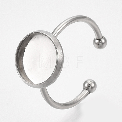 201 Stainless Steel Cuff Finger Rings Components STAS-T047-19B-1