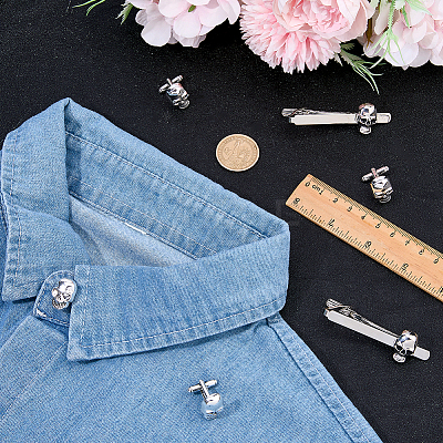 Alloy Cufflinks & Tie Clips Sets AJEW-WH0886-09B-1