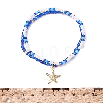 3Pcs 3 Styles Ocean Alloy Charm Bracelets Sets BJEW-MZ00338-1