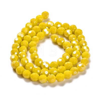 Electroplate Opaque Glass Beads Strands EGLA-A035-P8mm-A04-1