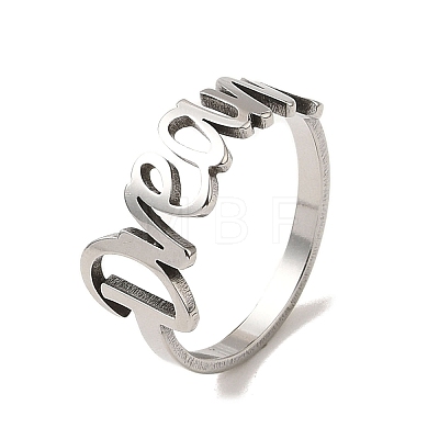 Word 201 Stainless Steel Finger Ring RJEW-Z027-01P-1