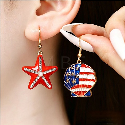 Women's Alloy Independence Day Dangle Earrings AL-CBA3C8B-03-1